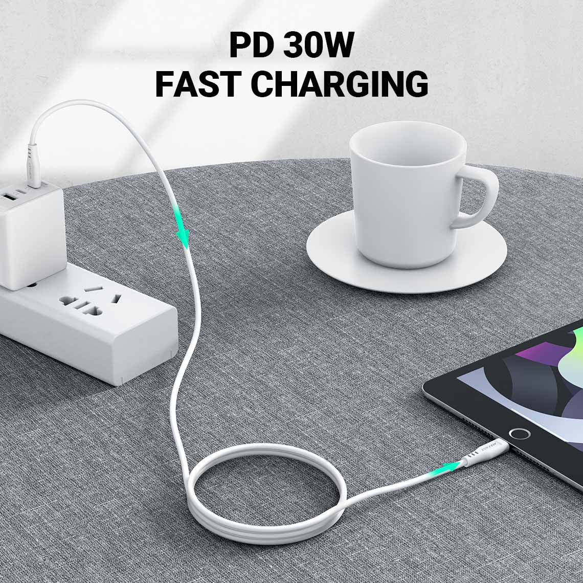 acefast c3 01 usbc to lightning charging data cable pd30w fast charging