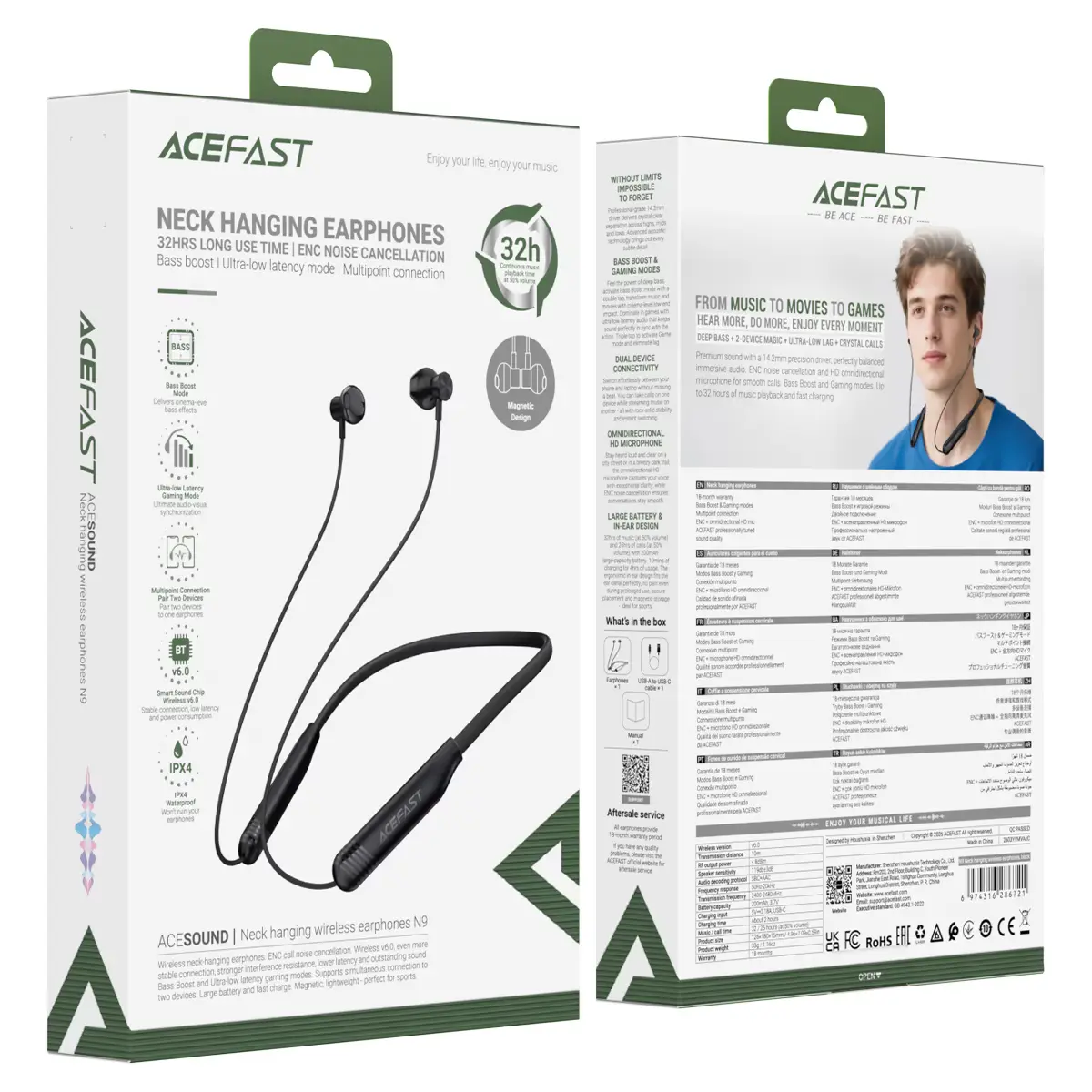 ACEFAST N9 Neck Hanging Wireless Earphones 2