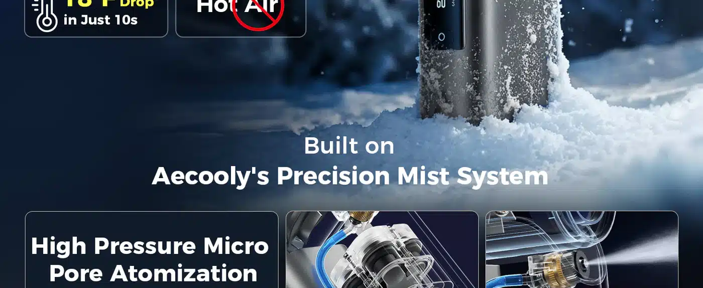 Aecooly PM01S Cold Air Ultra Portable Misting Fan 4