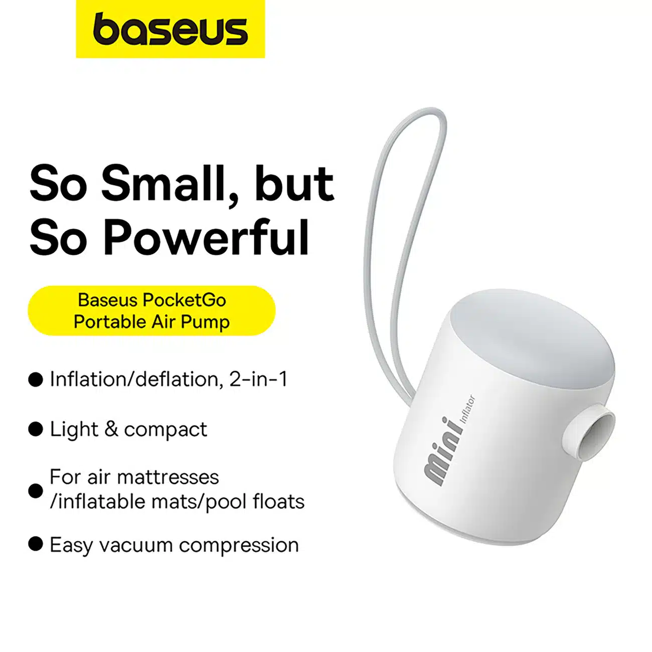 Baseus PocketGo Portable Air Pump 7