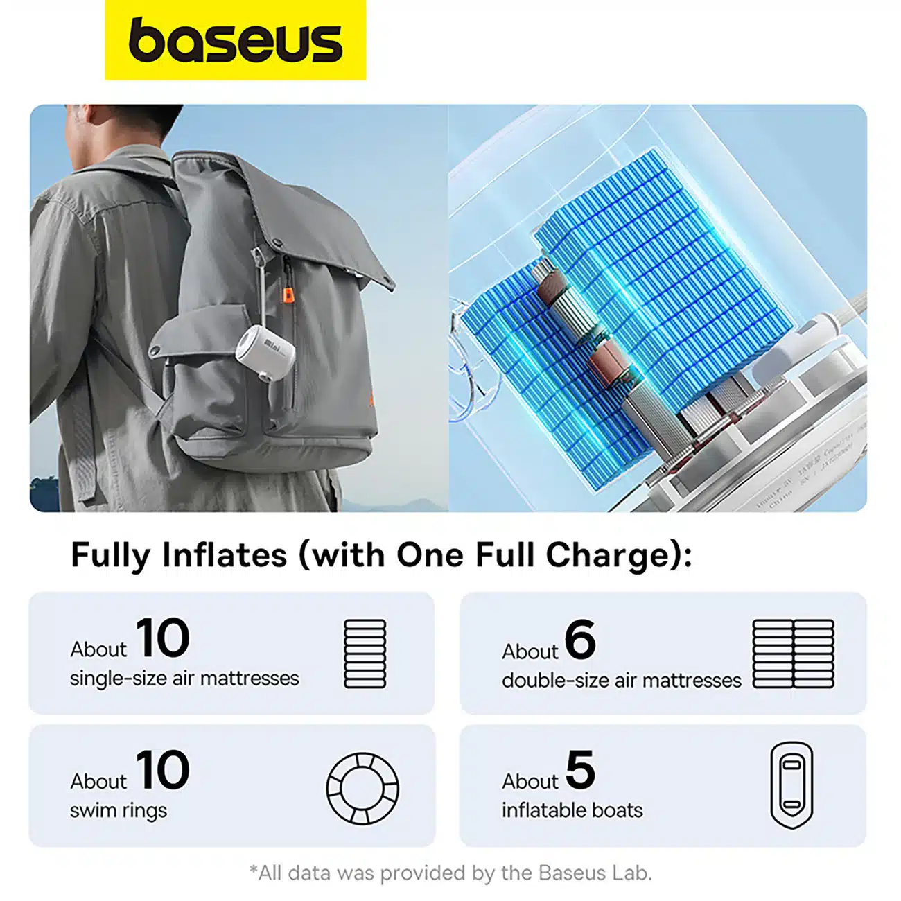 Baseus PocketGo Portable Air Pump 8