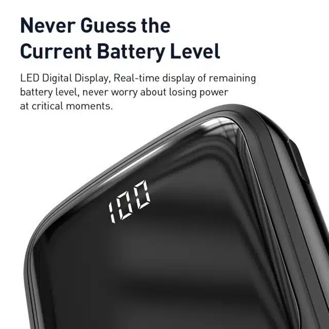 Baseus Qpow Digital Display 15W 10000mAh Power Bank Type C Edition 1
