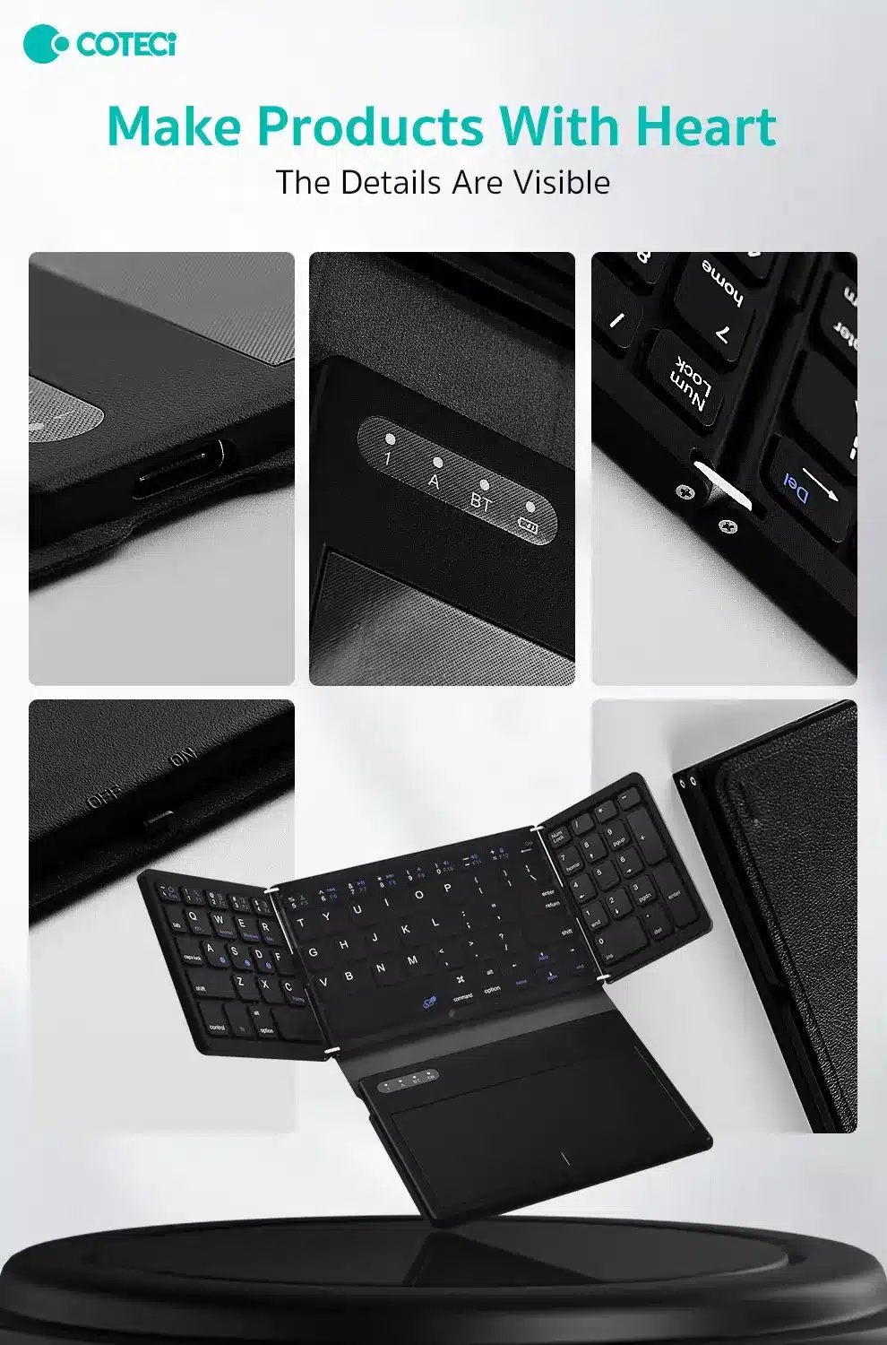 COTECi 81 Key Folding Keybaord with Touchpad OF 032 1
