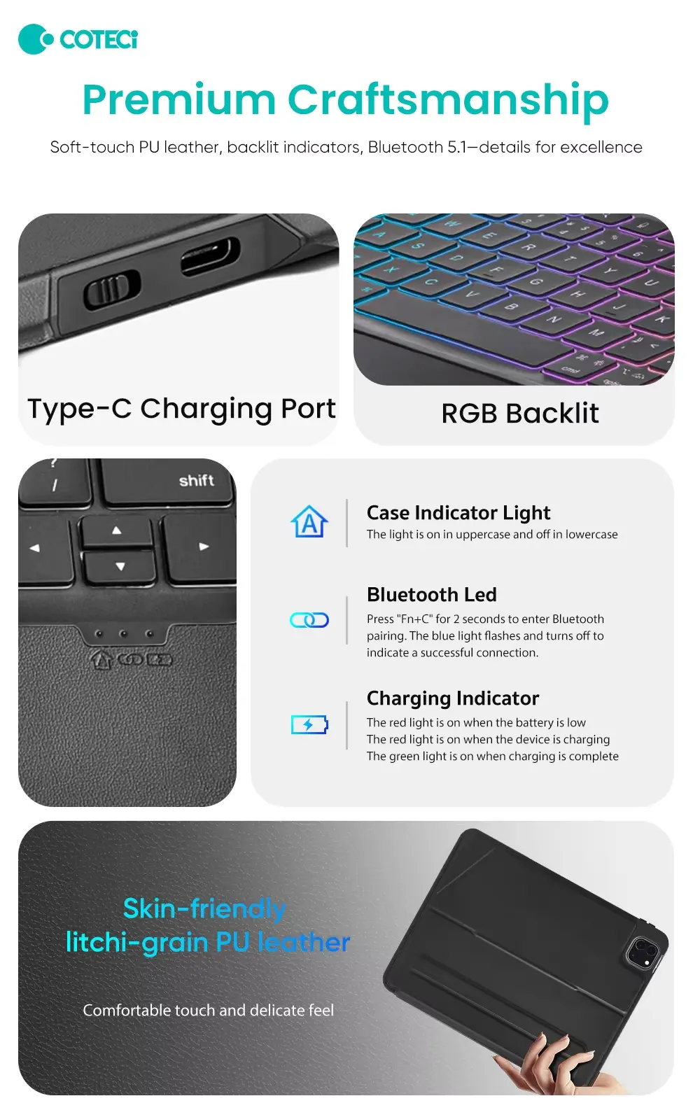 COTECi Magnetic Detachable Keyboard 1