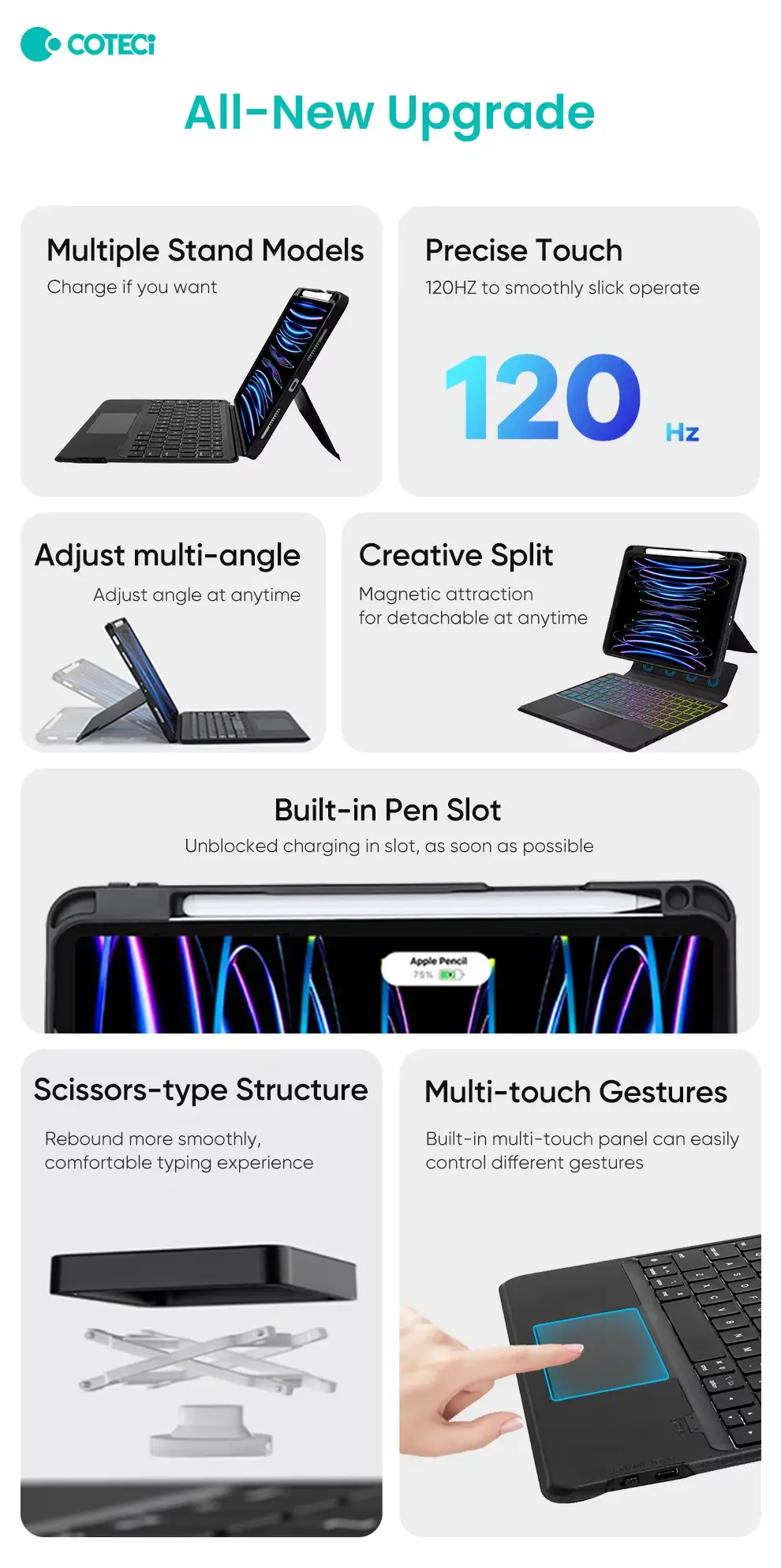 COTECi Magnetic Detachable Keyboard 4