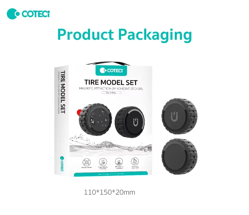 COTECi OT 065 Tire Model Set Rugged GPS Tracker Protective Cover Case for Airtag 2