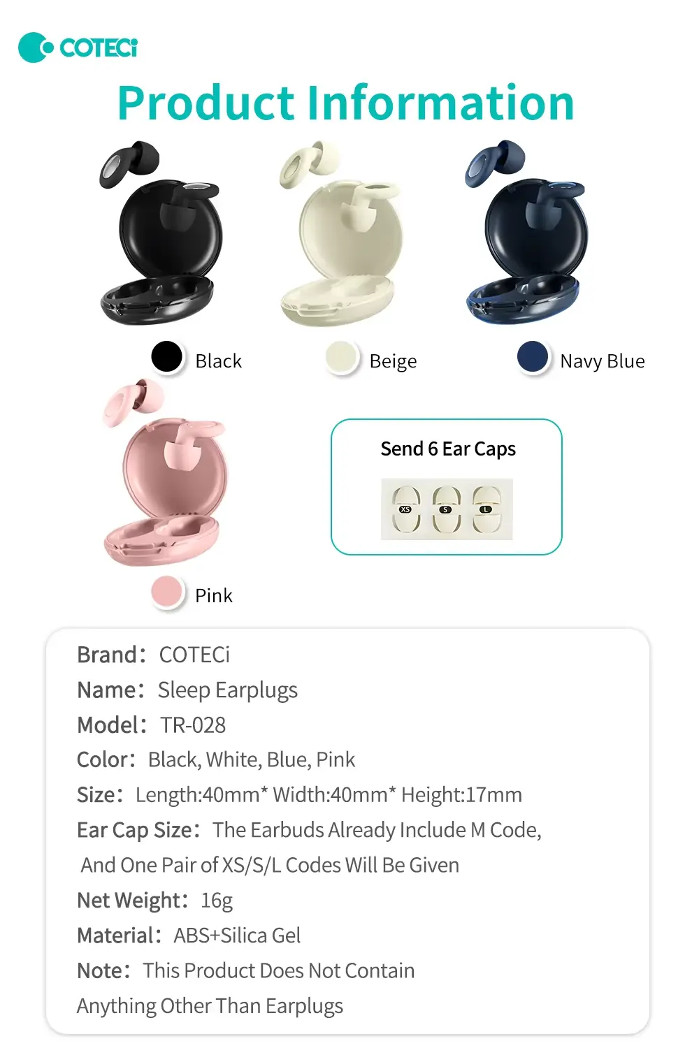 COTECi TR 028 Sleep Earplugs 1