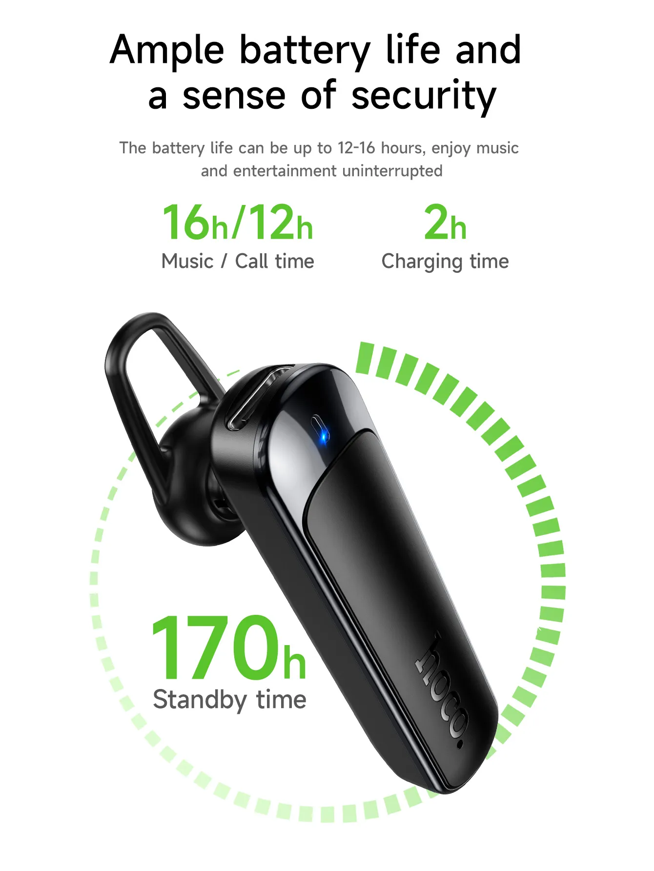 Hoco E201 ENC Single Ear Business Headset 3