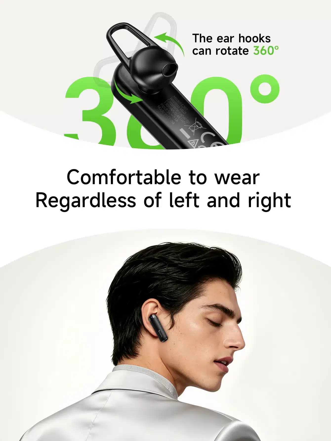 Hoco E201 ENC Single Ear Business Headset 4
