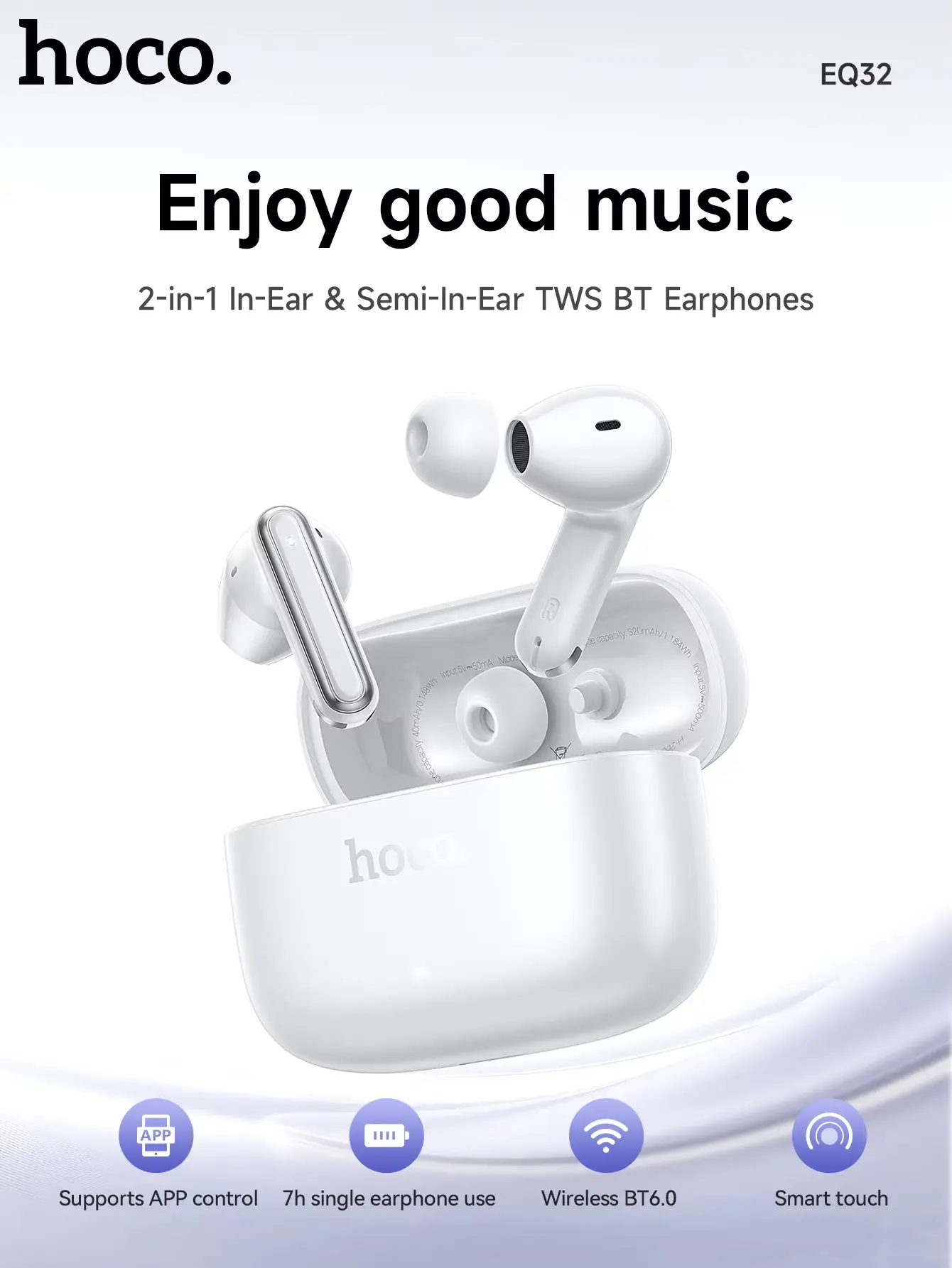 Hoco EQ32 Astute 2 in 1 TWS Wireless Earbuds 4