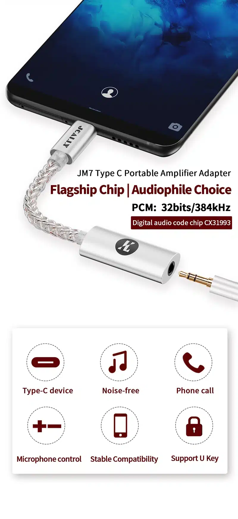 JCALLY JM7 Digital Audio Adapter 4