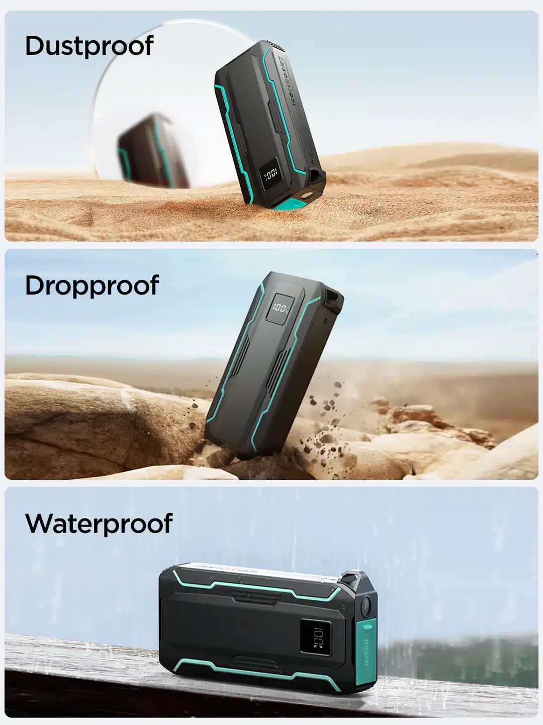 JOYROOM JR L017 22.5W Power Bank with Built in 2in1 Cables with SOS light 10000mAh 4