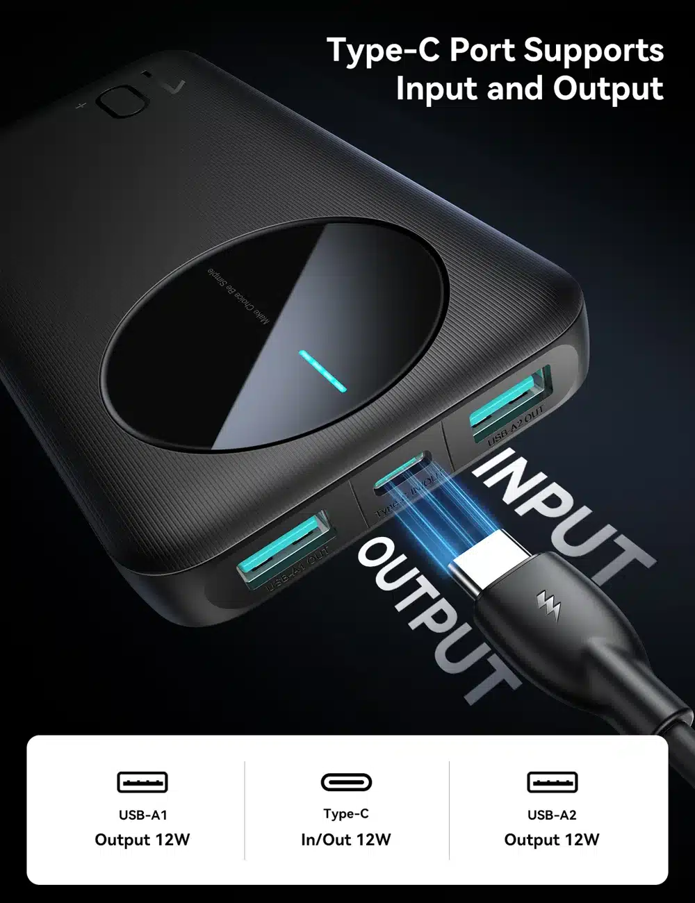 JOYROOM JR PBF12 2.4A LED Power Bank 10000mAh 5