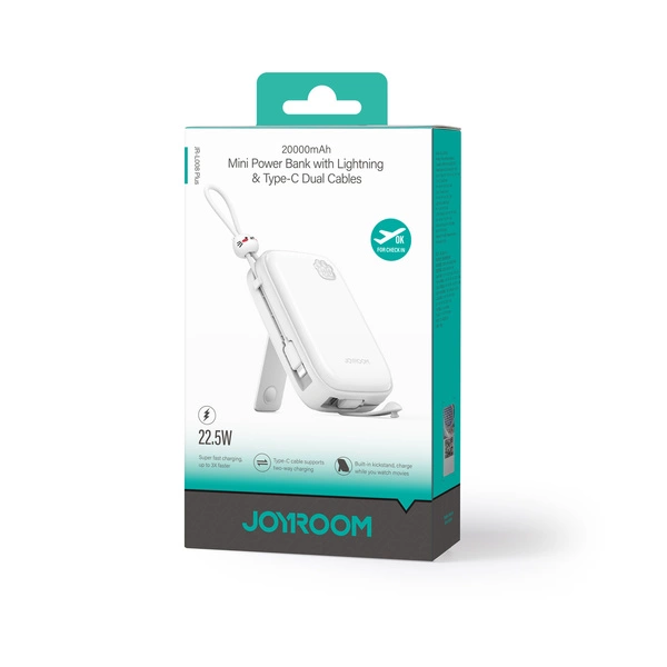 Joyroom JR L008 Plus Cutie Series 22.5W 20000mAh Power Bank Kickstand 2 Built in cable 1