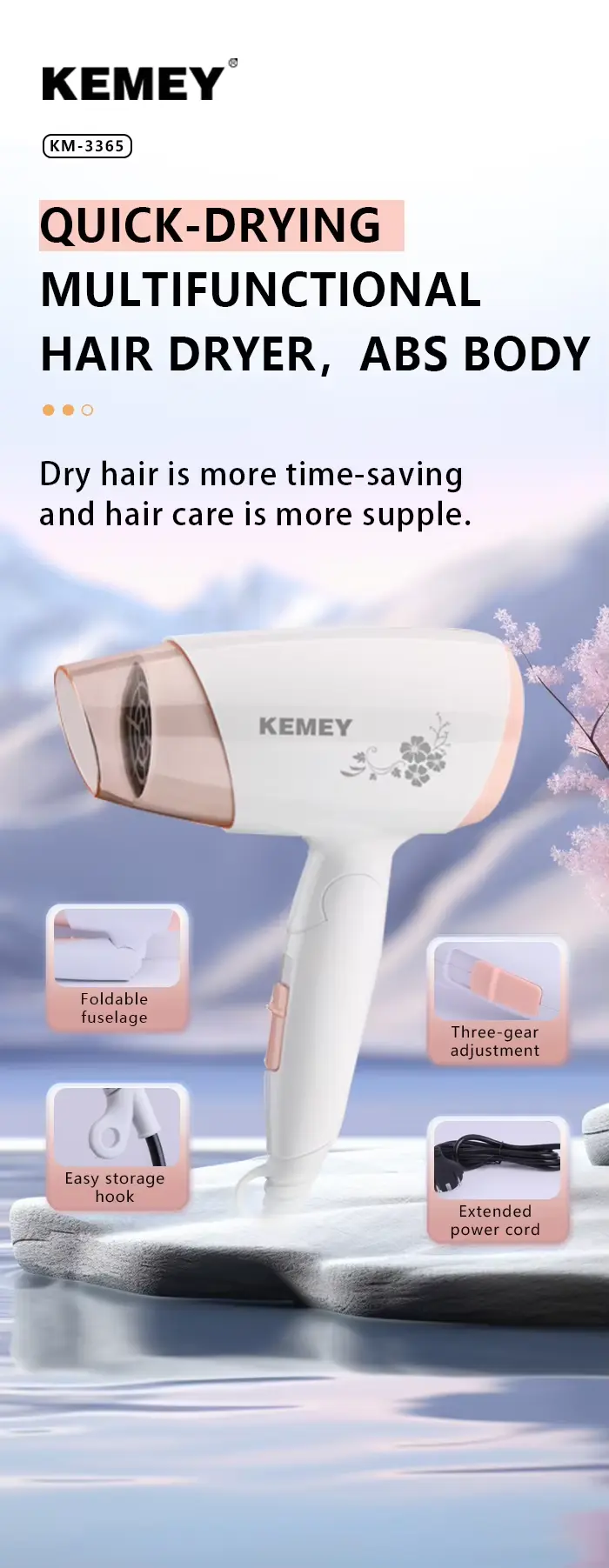 KEMEY KM 33656 Quick Drying Multifunctional Hair Dryer by Kemei 5