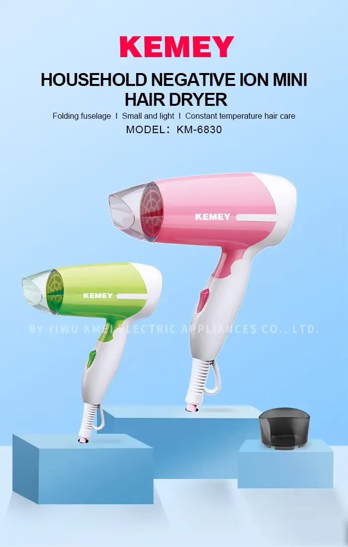 KEMEY KM 6830 Mini Folding Hair Dryer by Kemei 2