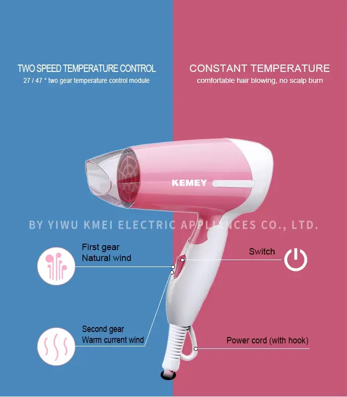 KEMEY KM 6830 Mini Folding Hair Dryer by Kemei 4