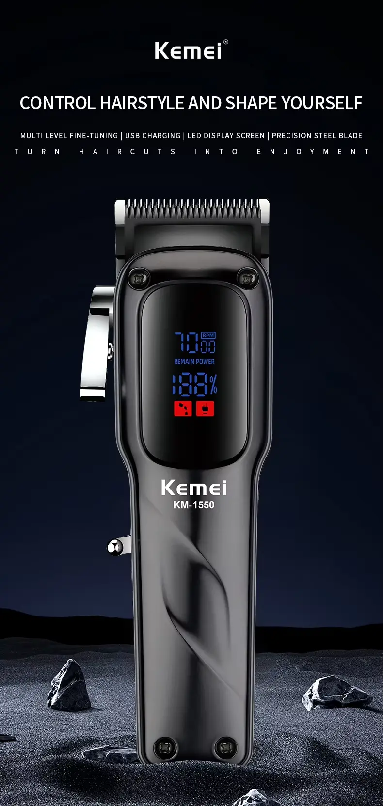 Kemei KM 1550 Professional Hair Clipper 2