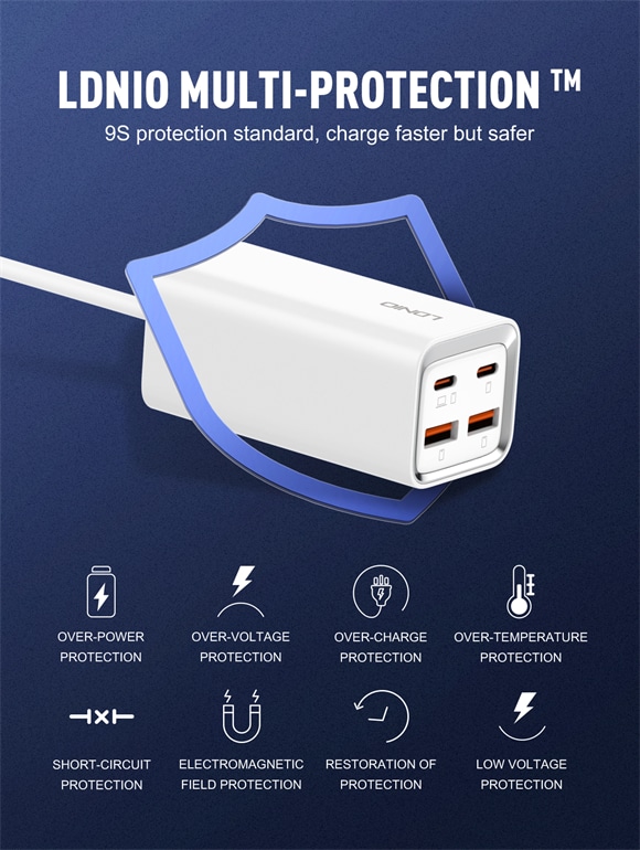 LDNIO A4610C 65W Multi ports Desktop Charging Station 7