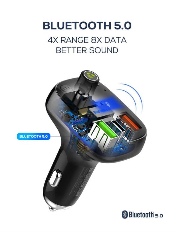 LDNIO C704Q FM Transmitter Car Charger 4