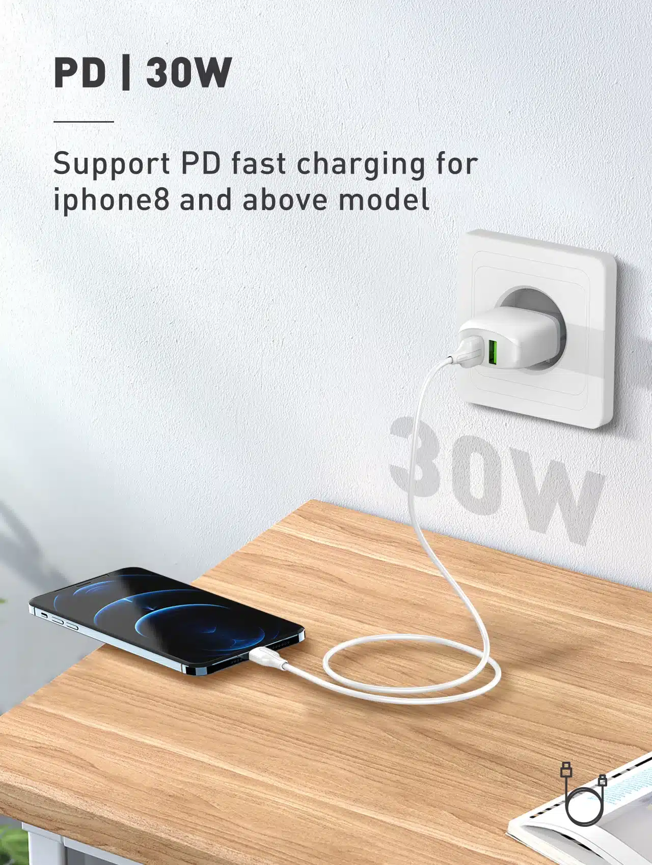 LDNIO LC122I Type C To Lightning Cable 30W Fast Charging 2m 7