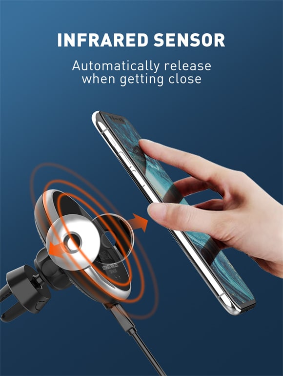 LDNIO MA02 Adjustable Wireless Charging Car Holder 4