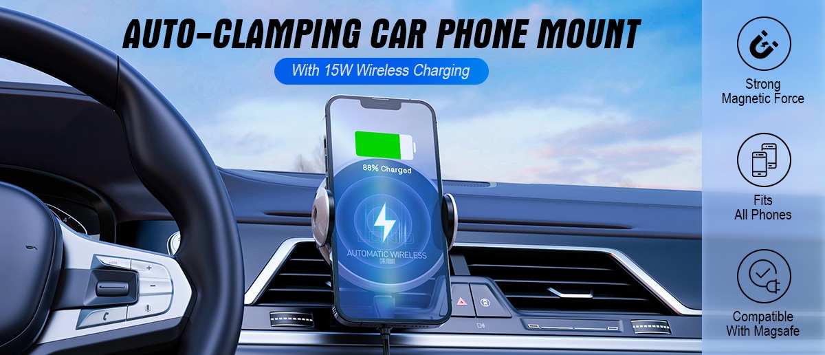 LDNIO MA02 Adjustable Wireless Charging Car Holder 5