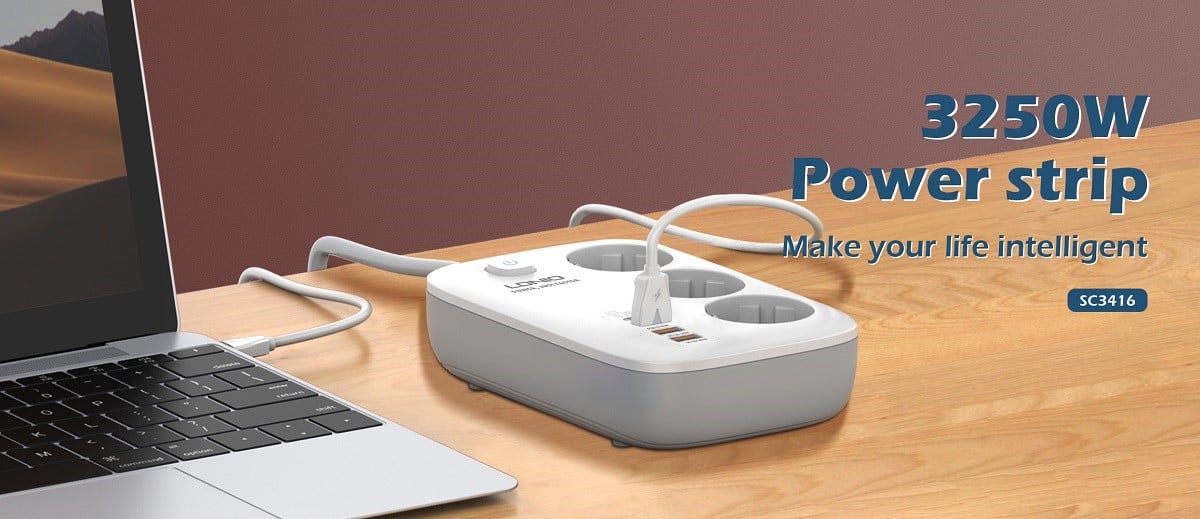 LDNIO SE3436 3 AC Outlets 4 USB Power Strip 5