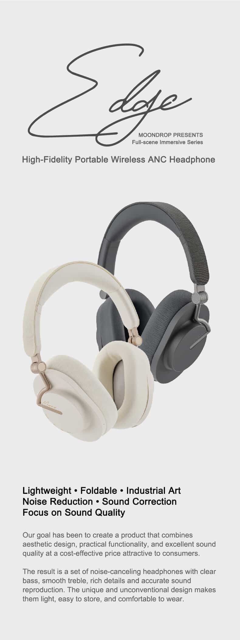 MOONDROP EDGE Portable Wireless ANC Headphone 5