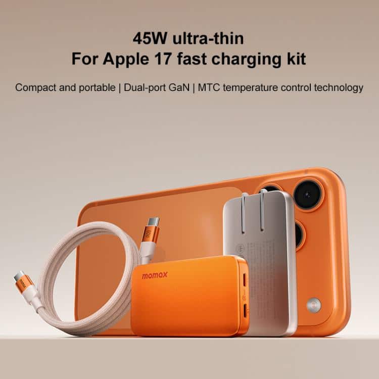 Momax UM79 1 Charge Ultra 45W 2 Port GaN Silm Elite Charging Essential 4