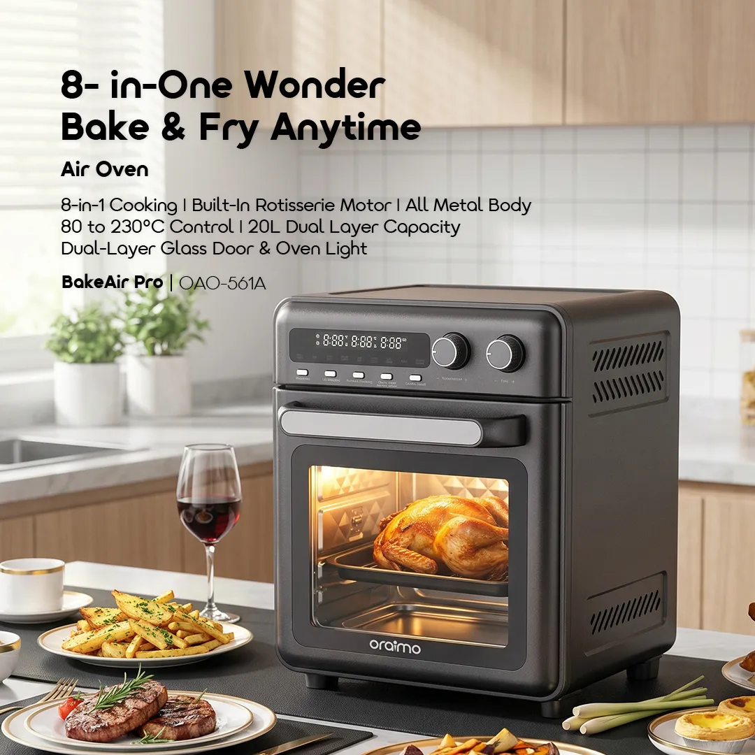 Oraimo BakeAir Pro 8 in 1 20L 230°C Large Capacity Air Oven 6
