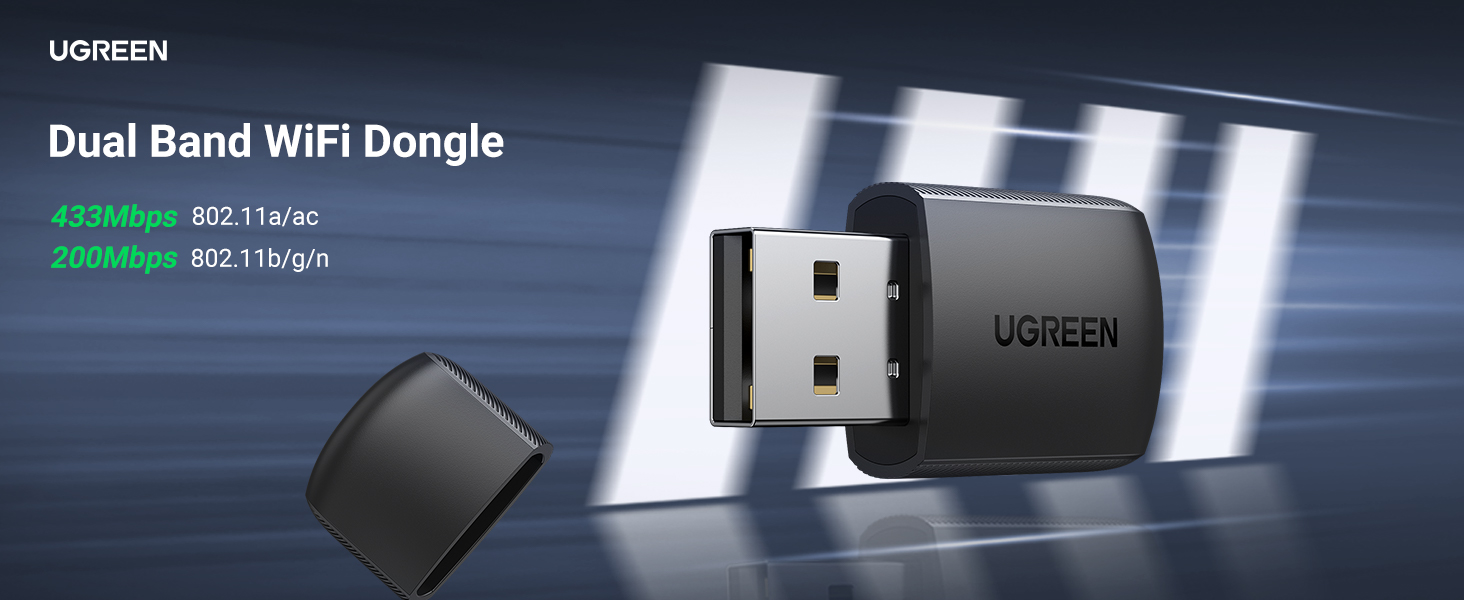 UGREEN CM448 20208 AC650 11ac Dual Band Wireless USB Adapter