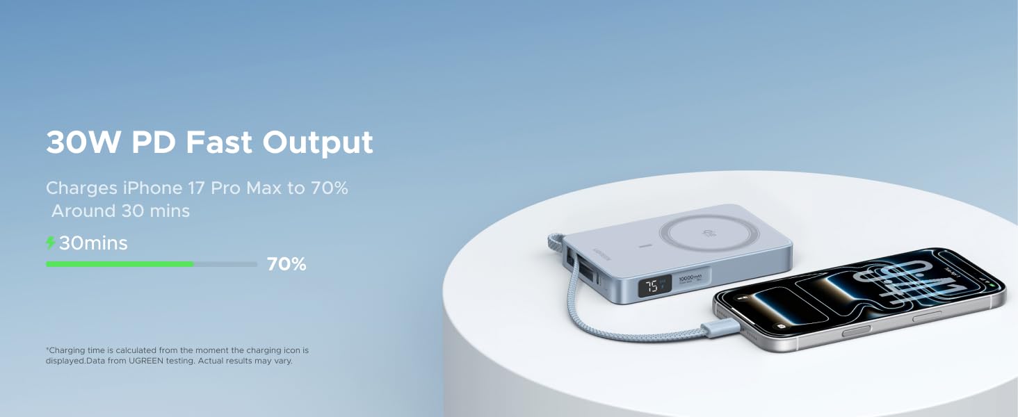 UGREEN PB773 MagFlow Qi2 25W Magnetic Power Bank 10000mAh 2