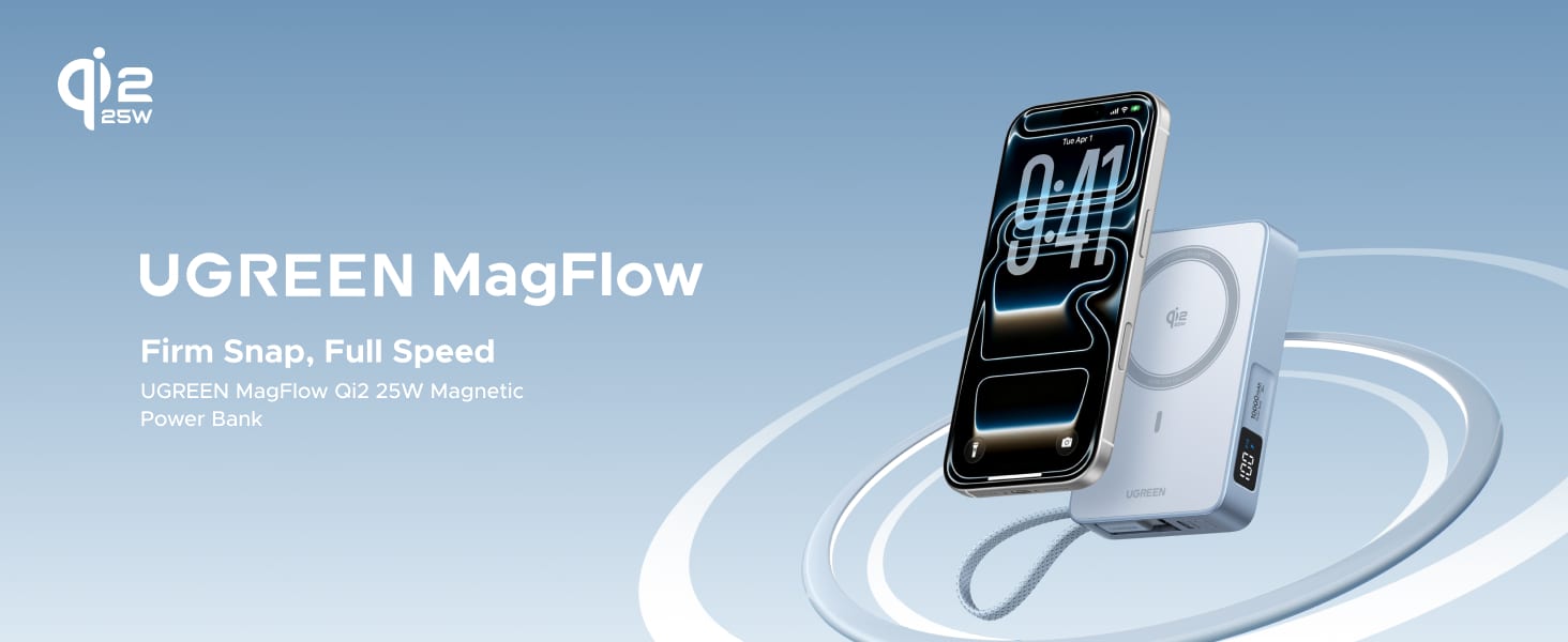 UGREEN PB773 MagFlow Qi2 25W Magnetic Power Bank 10000mAh 5