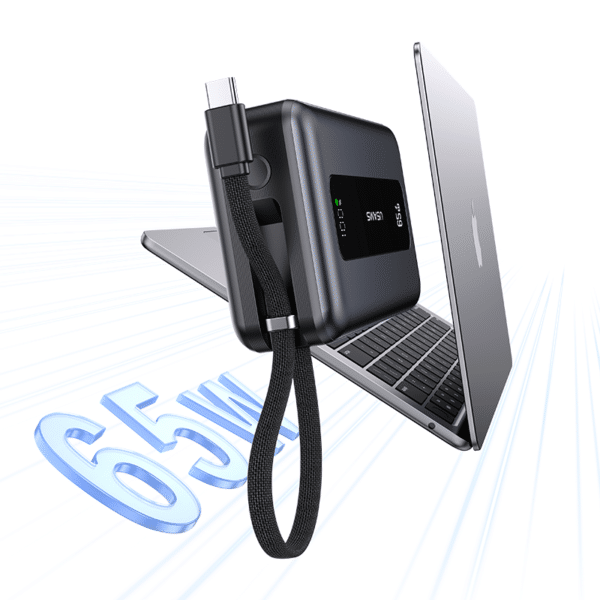 USAMS CD243 65W 3-port Fast Charging Digital Display Power Bank With Type-C Cable - XH Series