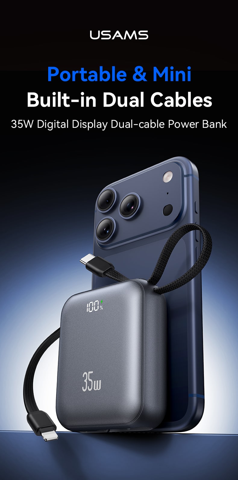 USAMS CD261 PB86 35W PD 10000mAh Power Bank 4