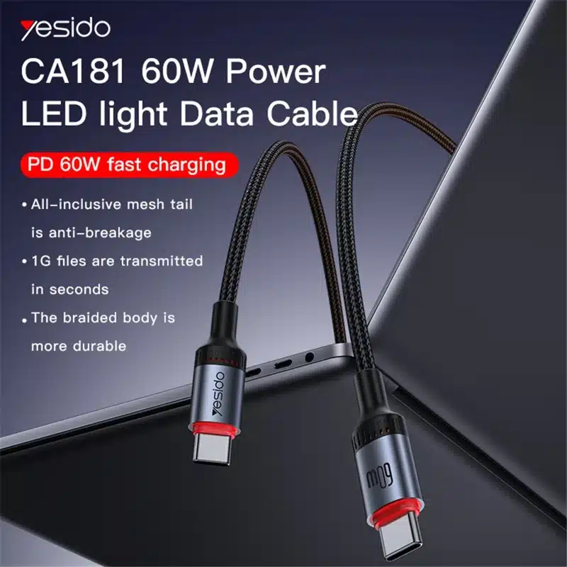Yesido CA181 PD60W USB C to USB C Cable 1 4