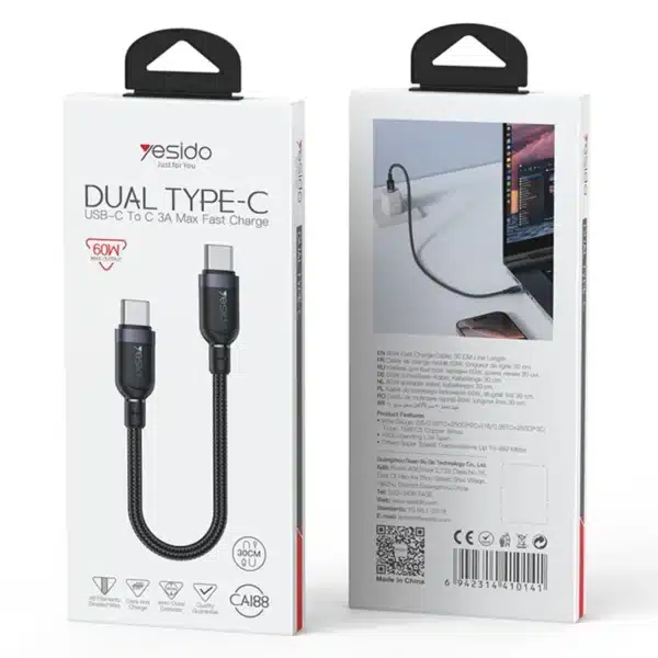Yesido CA188 60W Dual Type-C Cable